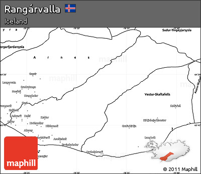 Blank Simple Map of Rangárvalla