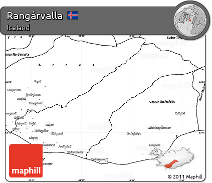 Blank Simple Map of Rangárvalla