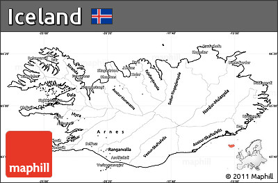 Blank Simple Map of Iceland