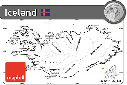 Blank Simple Map of Iceland