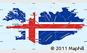 Flag Simple Map of Iceland, single color outside