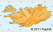 Political Shades Simple Map of Iceland, single color outside, borders and labels