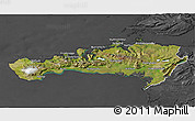 Satellite 3D Map of Snafellsnes- og Hnappadals, darken, desaturated