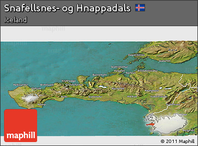 Satellite 3D Map of Snafellsnes- Og Hnappadals