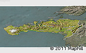Satellite 3D Map of Snafellsnes- og Hnappadals, semi-desaturated