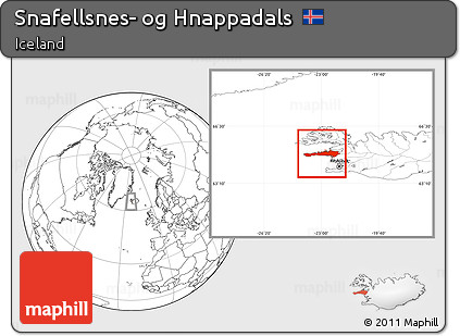 Blank Location Map of Snafellsnes- Og Hnappadals