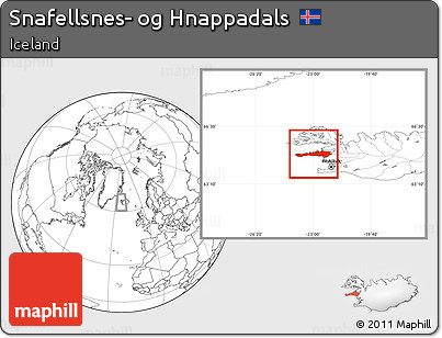 Blank Location Map of Snafellsnes- Og Hnappadals