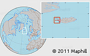 Gray Location Map of Snafellsnes- og Hnappadals, within the entire country