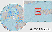 Gray Location Map of Snafellsnes- og Hnappadals, hill shading
