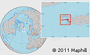 Gray Location Map of Snafellsnes- og Hnappadals