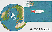 Satellite Location Map of Snafellsnes- og Hnappadals, highlighted country, within the entire country