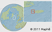 Savanna Style Location Map of Snafellsnes- og Hnappadals, within the entire country, hill shading