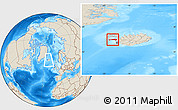 Shaded Relief Location Map of Snafellsnes- og Hnappadals, within the entire country