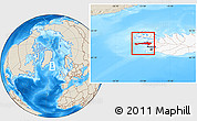 Shaded Relief Location Map of Snafellsnes- og Hnappadals, highlighted country