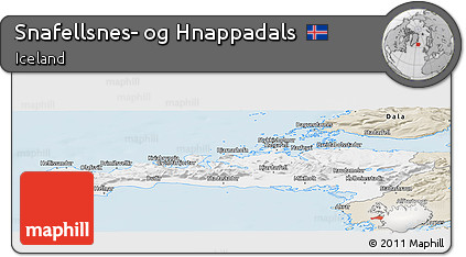 Classic Style Panoramic Map of Snafellsnes- Og Hnappadals