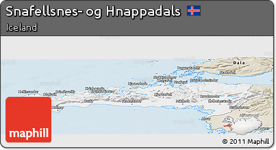 Classic Style Panoramic Map of Snafellsnes- Og Hnappadals
