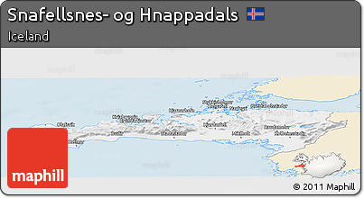 Classic Style Panoramic Map of Snafellsnes- Og Hnappadals, single color outside