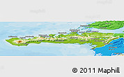 Physical Panoramic Map of Snafellsnes- og Hnappadals, political outside