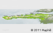 Physical Panoramic Map of Snafellsnes- og Hnappadals, semi-desaturated