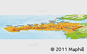 Political Panoramic Map of Snafellsnes- og Hnappadals, physical outside