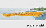 Political Panoramic Map of Snafellsnes- og Hnappadals, semi-desaturated