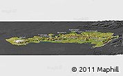 Satellite Panoramic Map of Snafellsnes- og Hnappadals, darken, desaturated