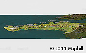 Satellite Panoramic Map of Snafellsnes- og Hnappadals, darken
