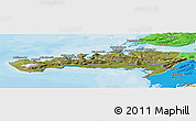 Satellite Panoramic Map of Snafellsnes- og Hnappadals, political outside