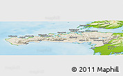 Shaded Relief Panoramic Map of Snafellsnes- og Hnappadals, physical outside