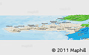 Shaded Relief Panoramic Map of Snafellsnes- og Hnappadals, political outside