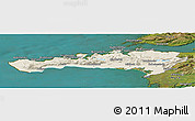 Shaded Relief Panoramic Map of Snafellsnes- og Hnappadals, satellite outside