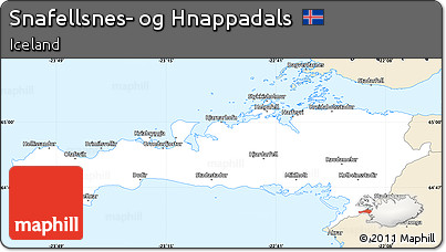 Classic Style Simple Map of Snafellsnes- Og Hnappadals