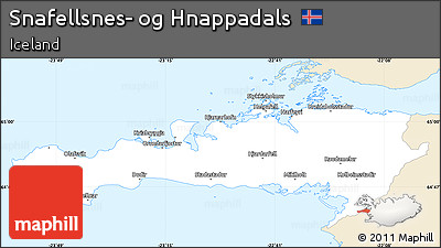 Classic Style Simple Map of Snafellsnes- Og Hnappadals, single color outside