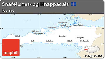Classic Style Simple Map of Snafellsnes- Og Hnappadals, single color outside