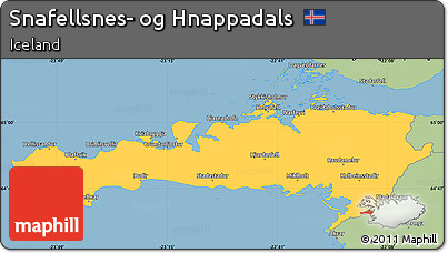 Savanna Style Simple Map of Snafellsnes- Og Hnappadals