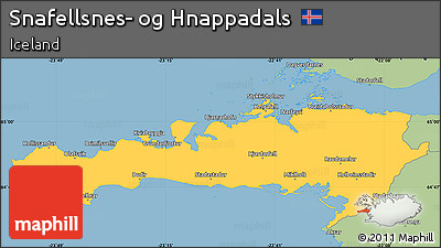 Savanna Style Simple Map of Snafellsnes- Og Hnappadals