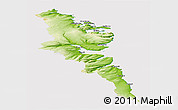 Physical Panoramic Map of Stranda, cropped outside