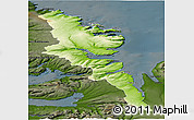 Physical Panoramic Map of Stranda, darken
