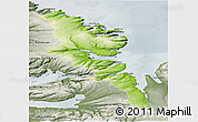 Physical Panoramic Map of Stranda, semi-desaturated