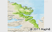 Physical Panoramic Map of Stranda, shaded relief outside