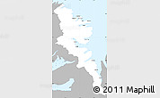 Gray Simple Map of Stranda, single color outside