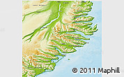 Physical 3D Map of Sudur-Múlasýsla