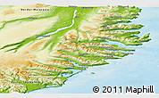 Physical Panoramic Map of Sudur-Múlasýsla