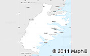 Silver Style Simple Map of Sudur-Múlasýsla