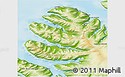 Physical 3D Map of Vestur-Ísafjardarsýsla