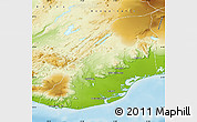 Physical Map of Vestur-Skaftafells