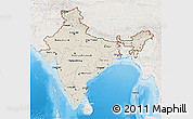 Shaded Relief 3D Map of India, lighten, land only