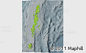 Physical 3D Map of Andaman Islands, darken, semi-desaturated