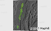 Satellite 3D Map of Andaman Islands, darken, desaturated