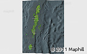 Satellite 3D Map of Andaman Islands, darken, semi-desaturated